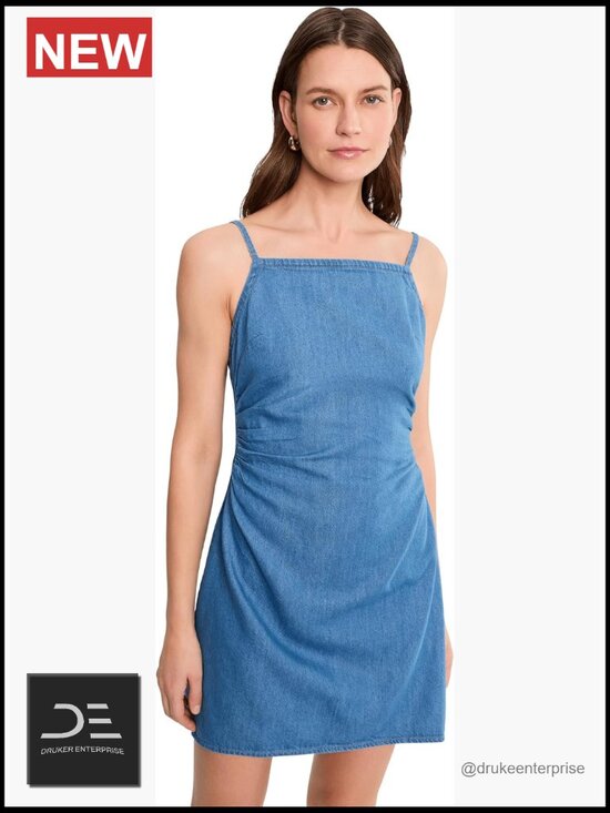 Dresses & Skirts - Cotton Blend Ruching Mini Dress with Smocked Back